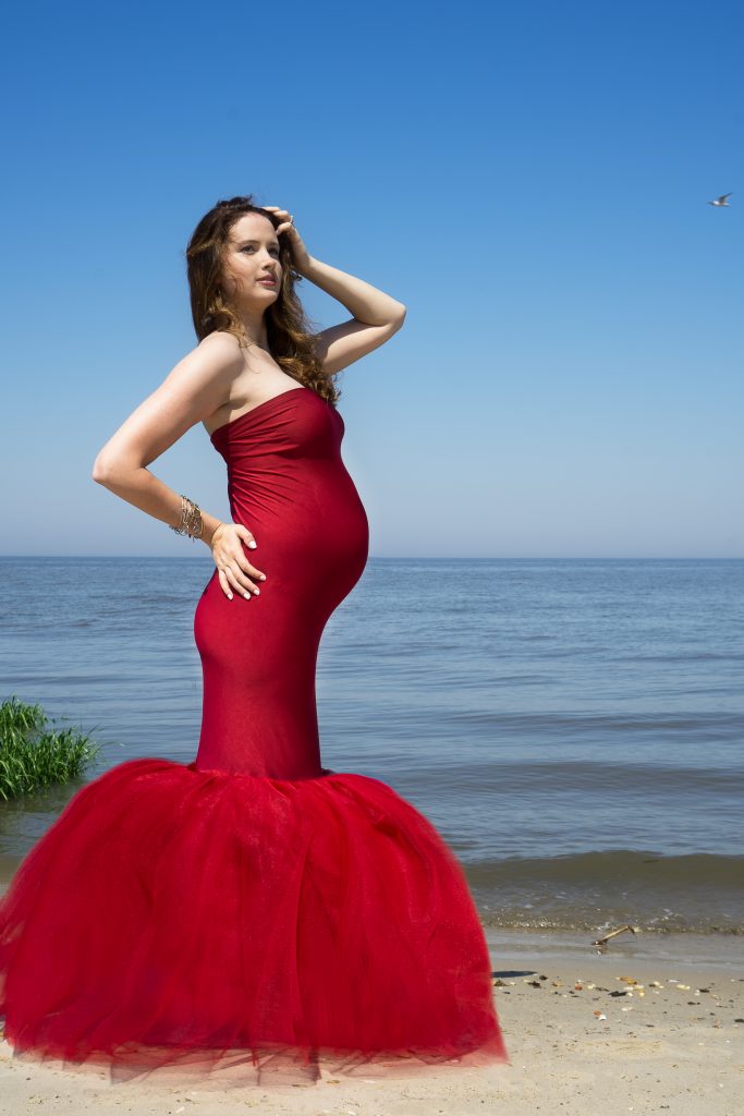 DIY your Own Maternity Gown - Stunning Red Maternity Gown
