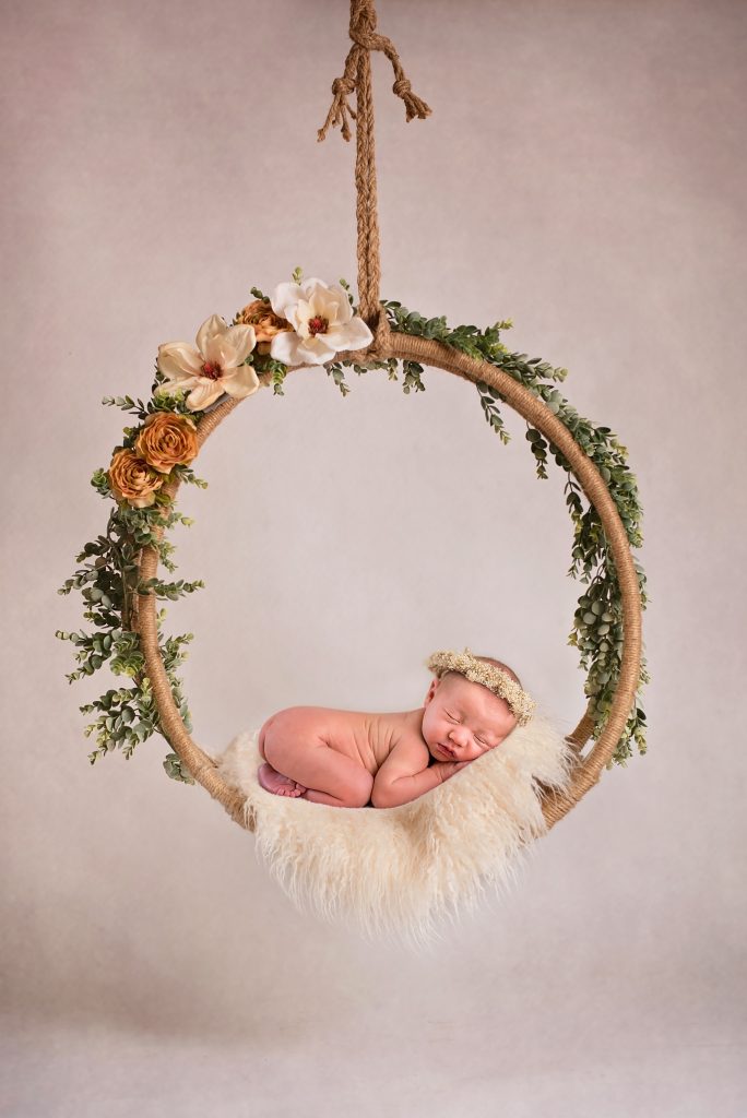 Baby in Peach and Cream Swing