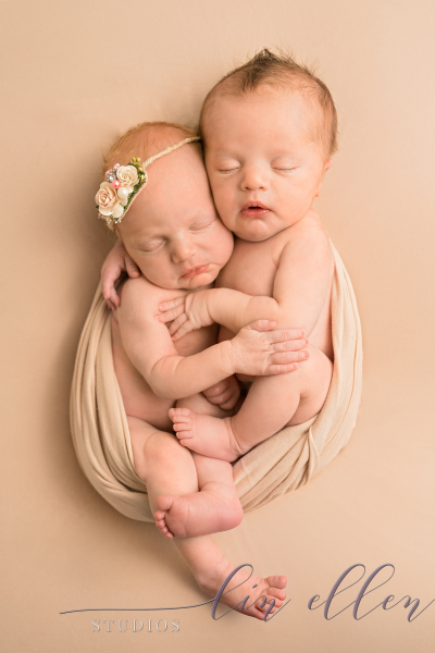 Newborn Baby Girl & Boy Twins by Philadelphia Photographer
